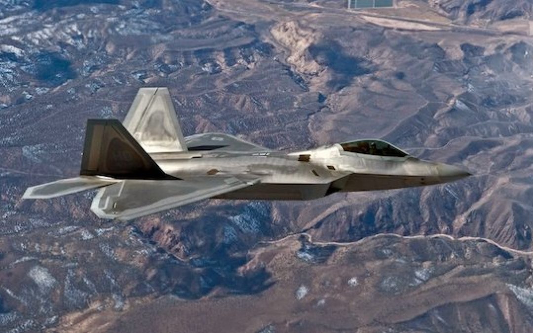 U.S. Air Force F-22 Raptors Fire Warning Flares at Russian Jets Over Syria
