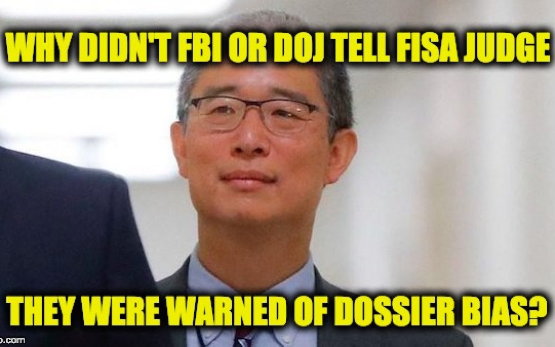 Bruce Ohr Warned DOJ & FBI Of Dossier Bias BEFORE Its Use For FISA Warrant