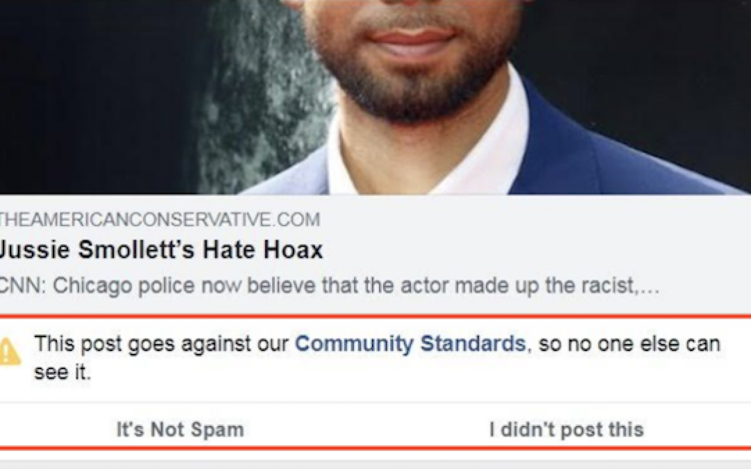 Why Did Facebook Censor Conservative Posts About Smollett Hoax?