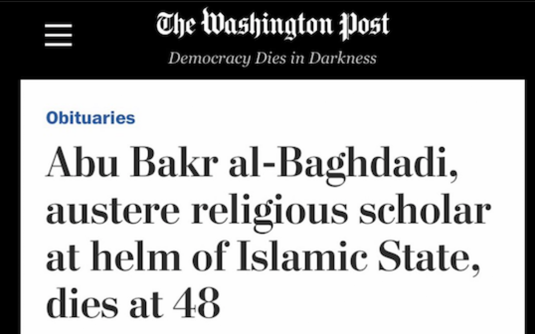WAPO Publishes Fawning al Baghdadi Headline-Gets Slapped Around On Twitter