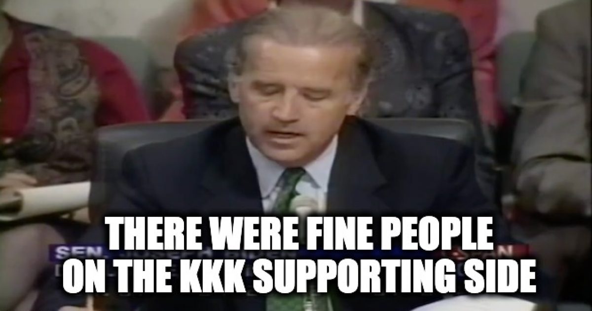 Biden praising white supremacist