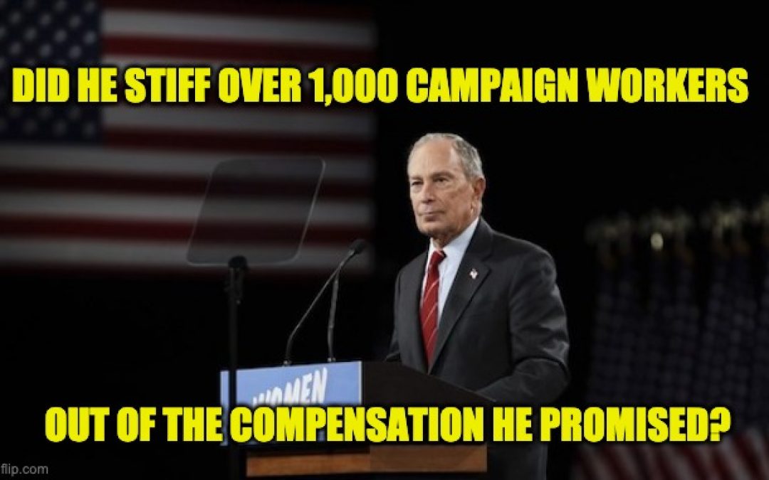 Class-Action Lawsuit Alleges Mike Bloomberg’s Campaign Broke Compensation Promise