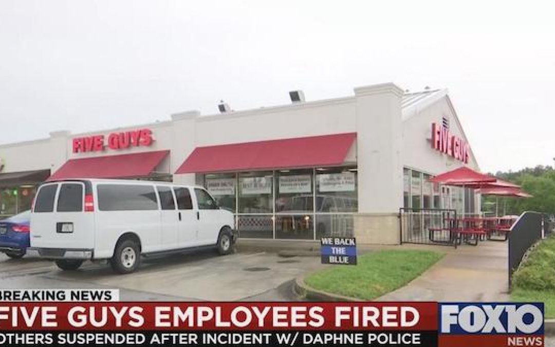 Five Guys Fire/Suspend Employees Who Refused to Serve Police Officers