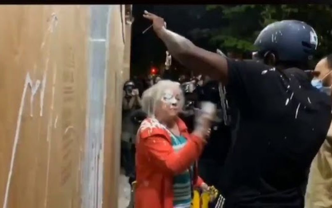Rioters Move Into Portland Suburb- Use Paint In Attempt To Intimidate Old Ladies