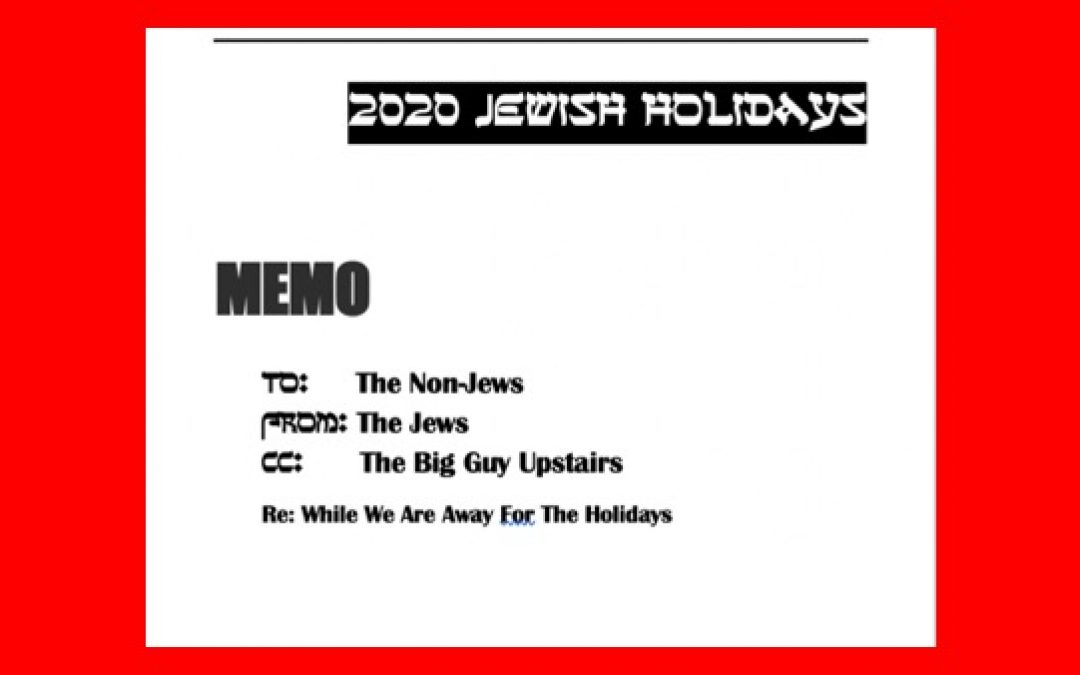 To The Non-Jews From The Jews An IMPORTANT Message About The High Holidays