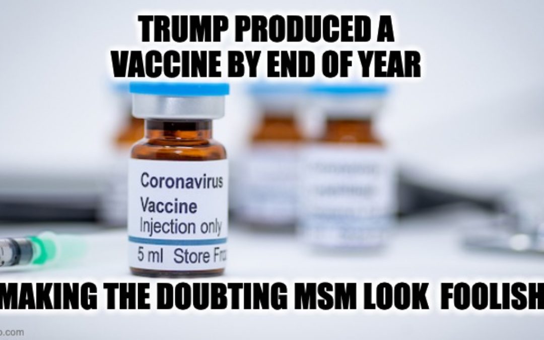 The Anti-Trump MSM Trashed Trump’s ‘Vaccine By End Of 2020’ Promise-They Were Wrong As Usual