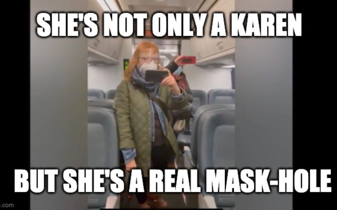 Mask-hole! HuffPo Journo Is Upset She’s Recorded Trying To Mask-Shame Men Drinking Coffee On A Train (VIDEO)