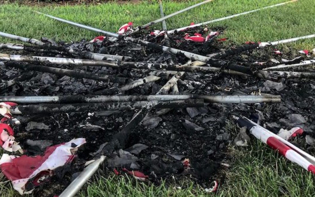 Forest Lawn Cemetery Vandalized : 21 Flags Burned Over July 4th Weekend