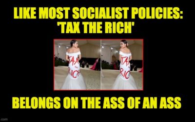 HYPOCRITE! Maskless AOC Wears Tax The Rich Gown To $30,000 Per Ticket Met Gala