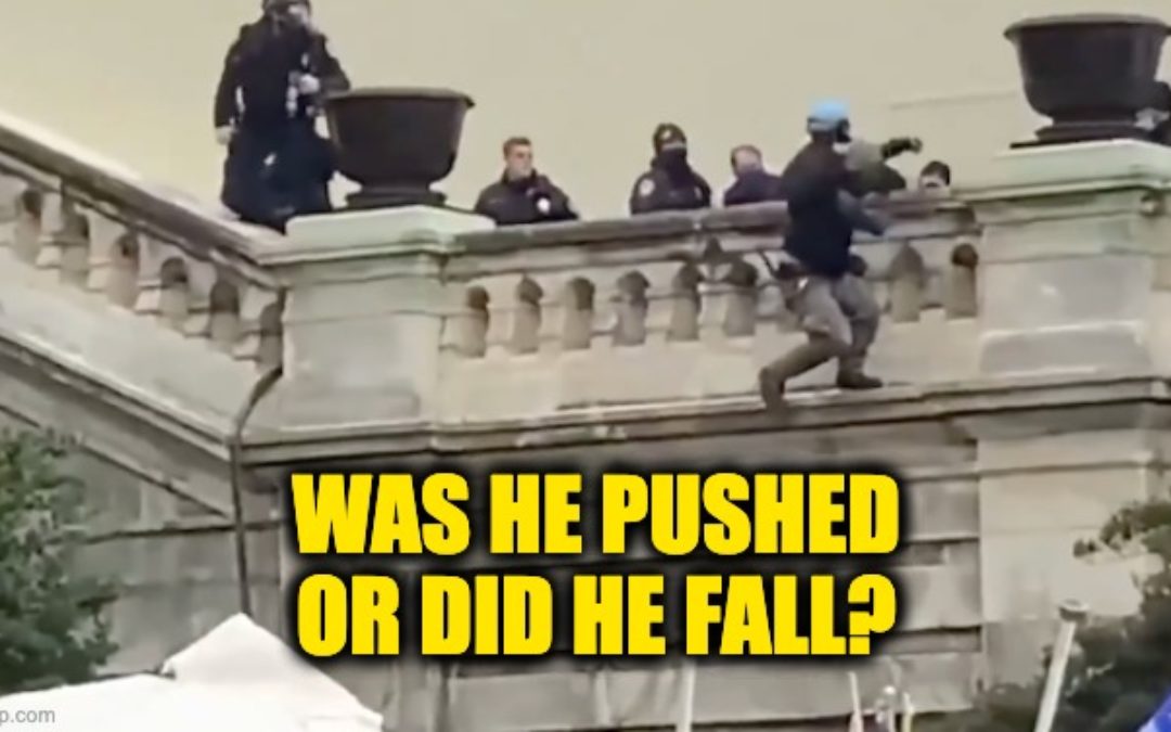 WATCH: On Jan 6 Did Capitol Police Officer Push Man Climbing Up The Capitol To Ground ?