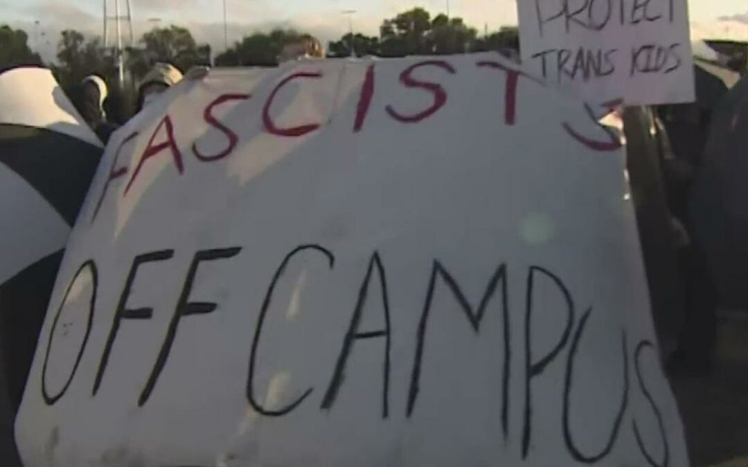 Antifa Terrorists Violently Smash Windows Trying to Shut Down Charlie Kirk Event At UC Davis (Video)